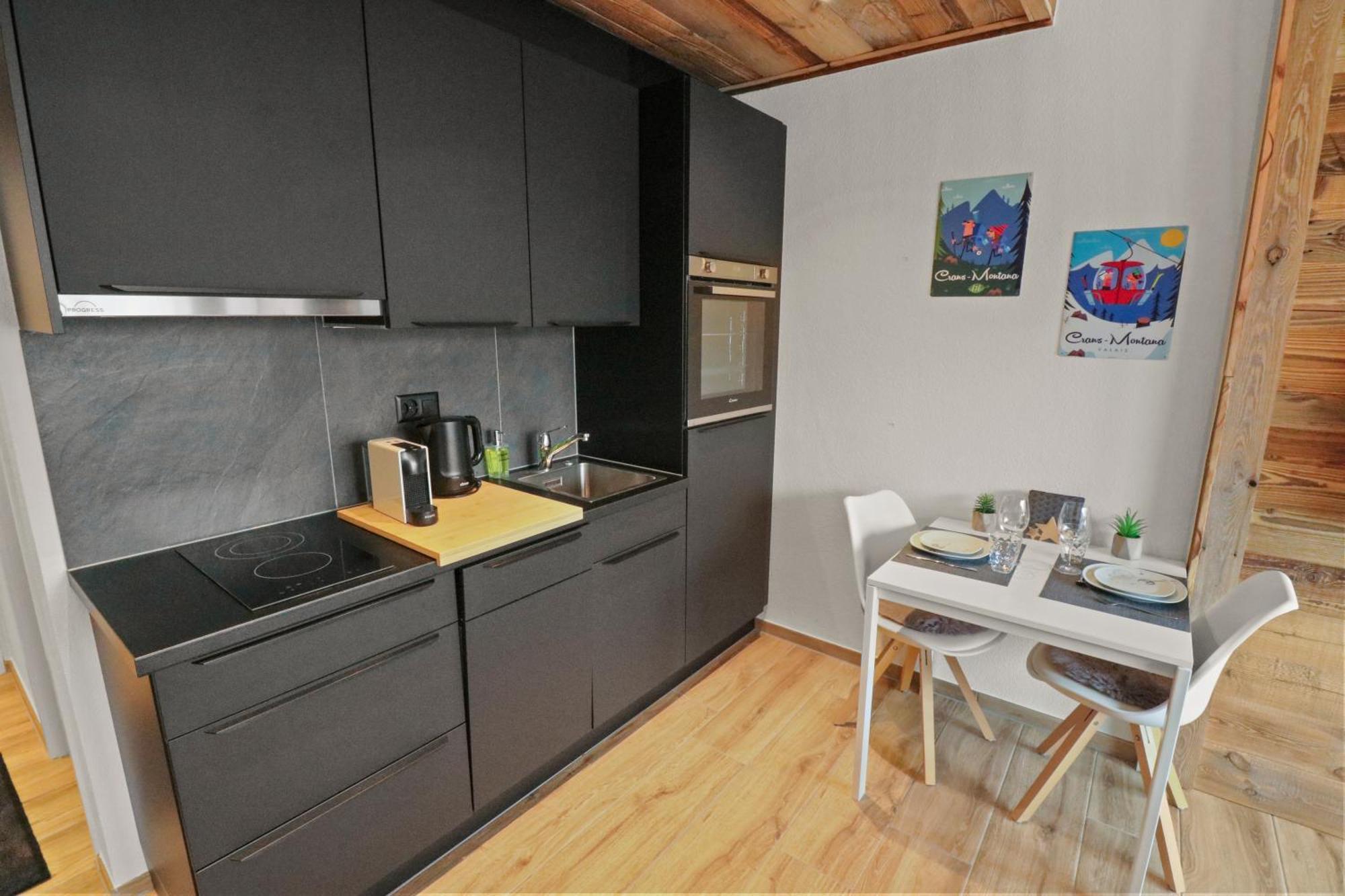 Joli Studio Avec Parking Gratuit Crans-Montana Exteriör bild