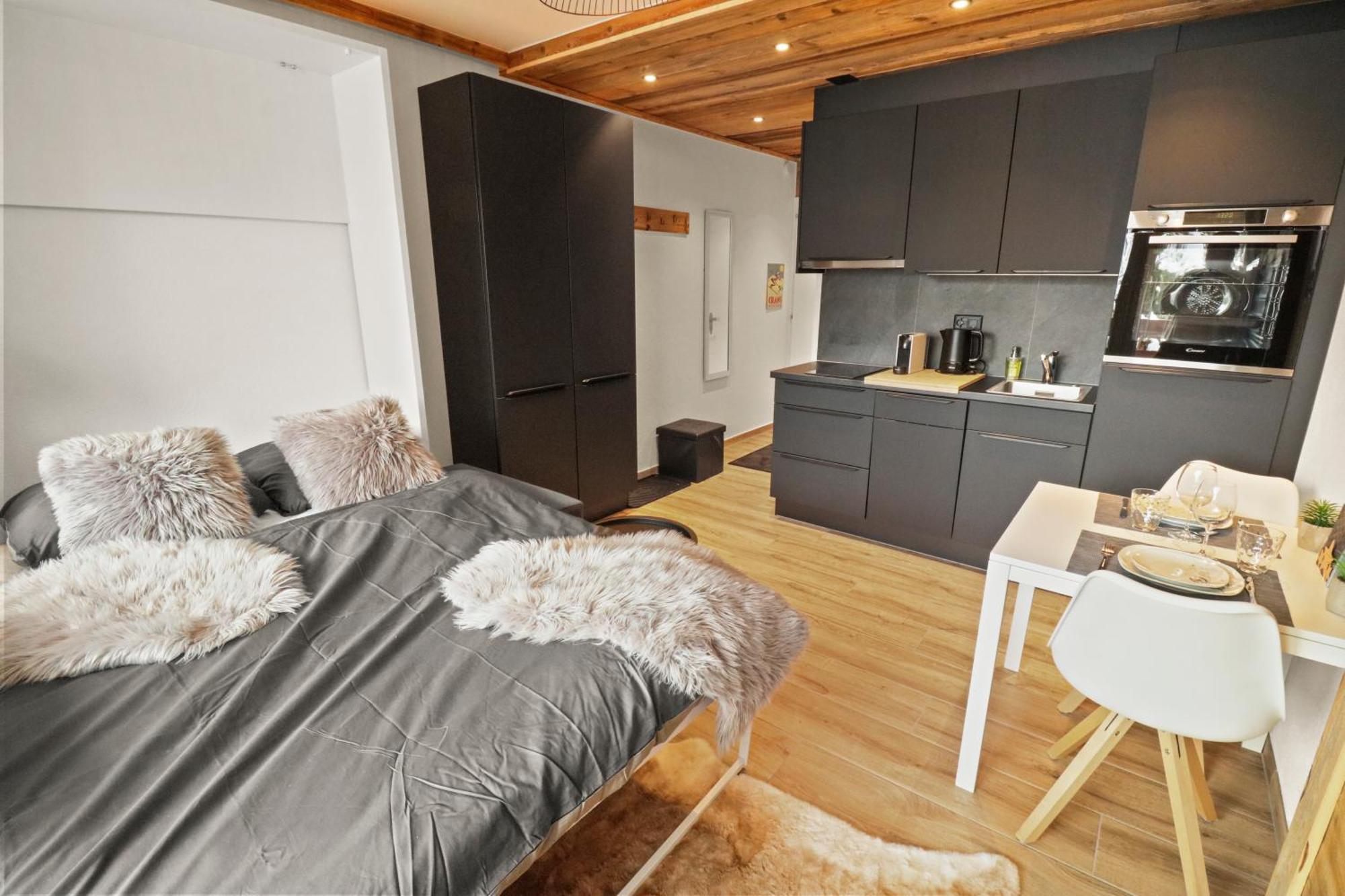 Joli Studio Avec Parking Gratuit Crans-Montana Exteriör bild